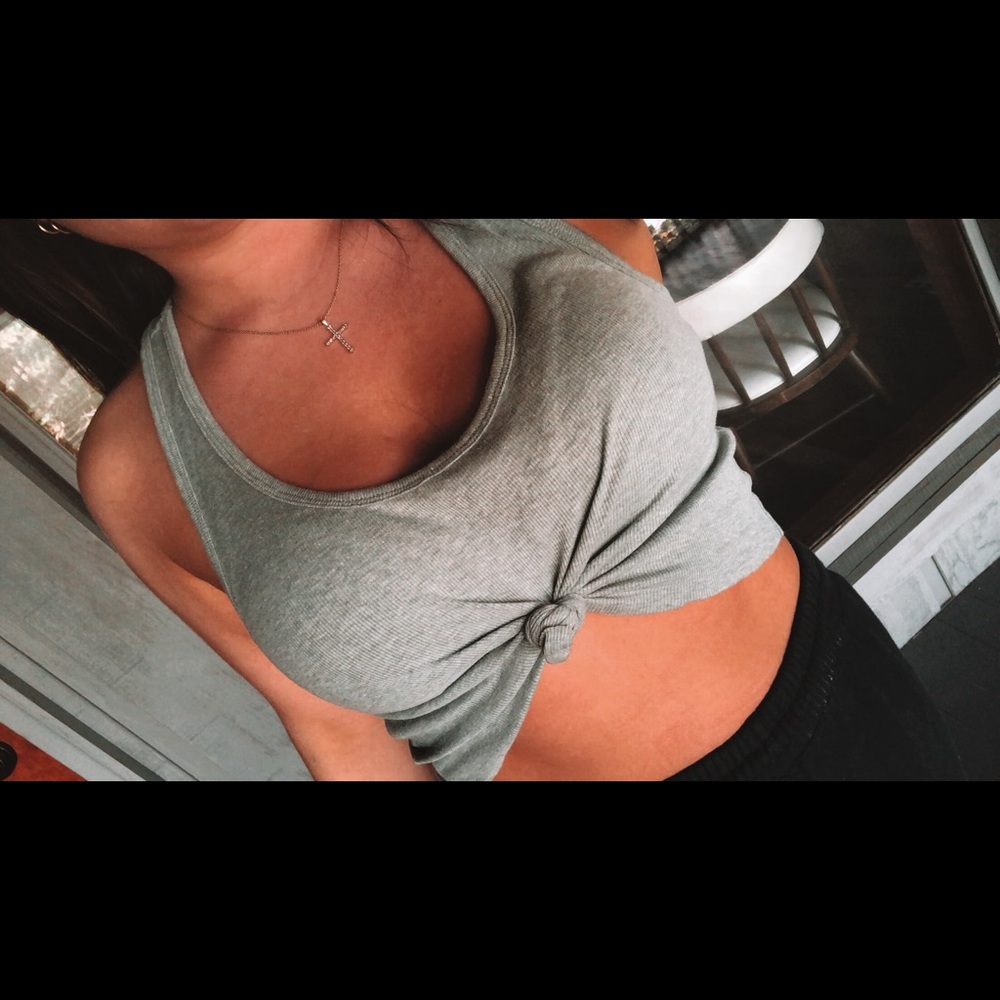 Grey Crop Top Tank Top